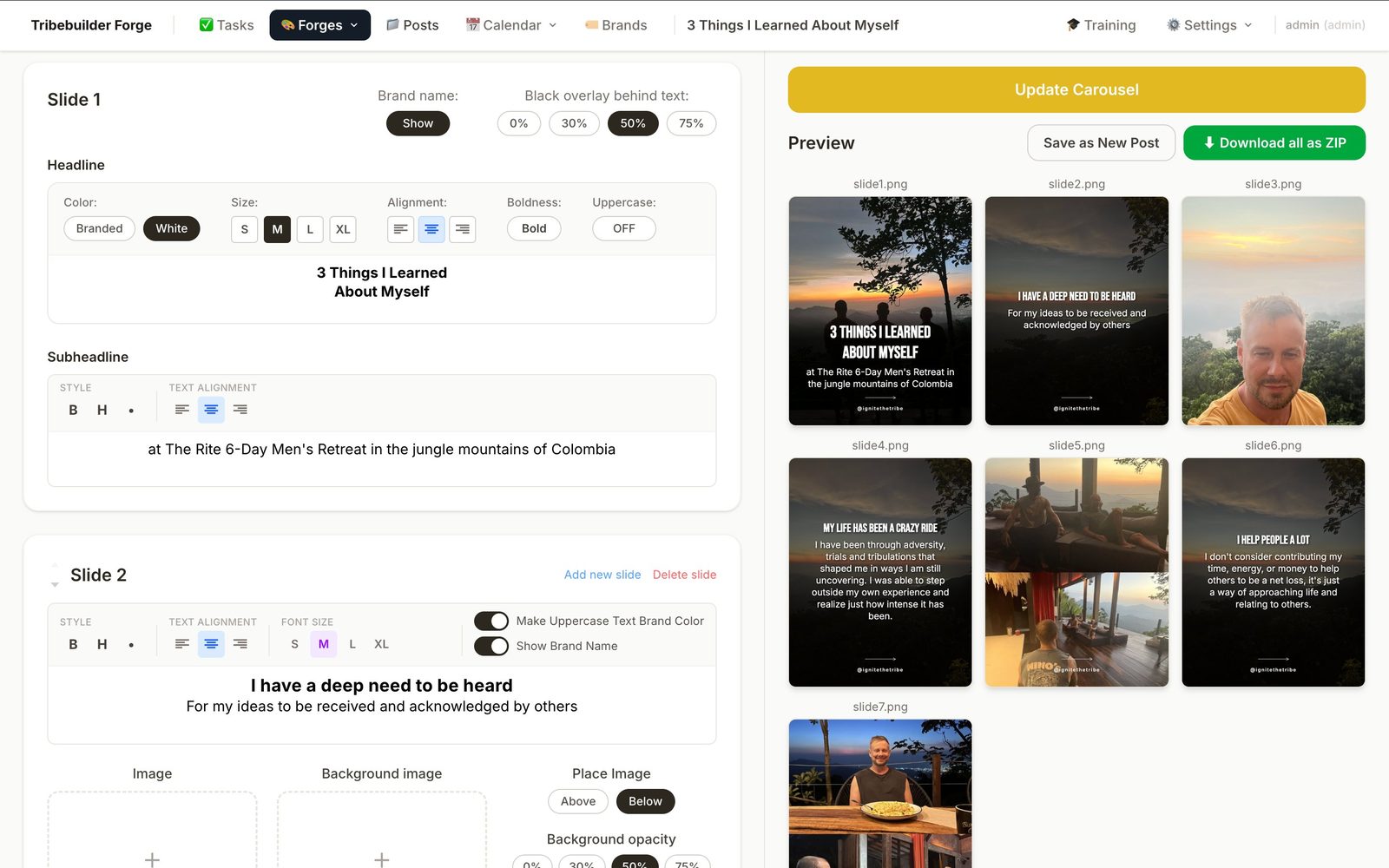 Charley carousel editor