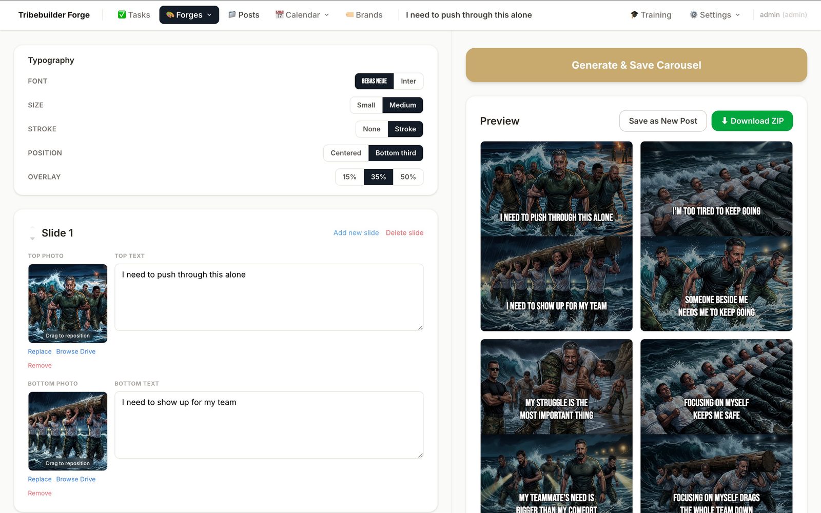 Rizzy split-image editor